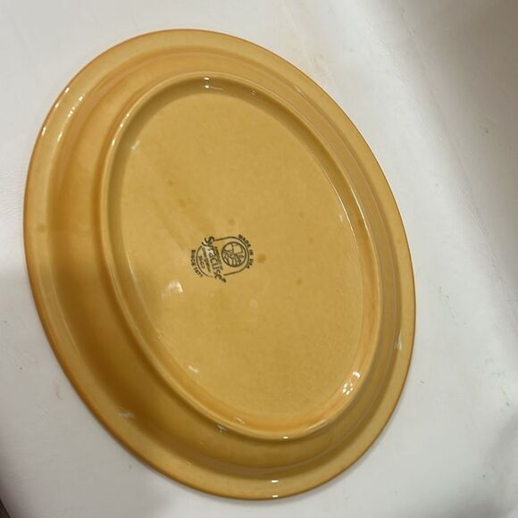 Syracuse USA Oval Plate Serving Platter Sunny Saffron Yellow Orange Heavy China - Picture 14 of 14